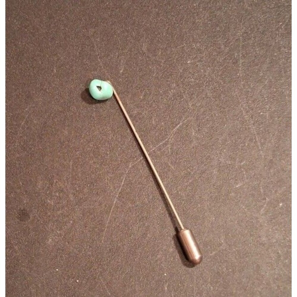 Vtg 3" Native American Turquoise Stickpin Pin Silver Southwestern Hat